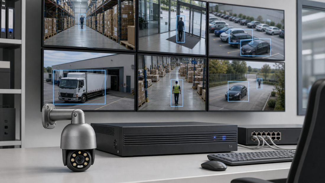 QuarkView AI surveillance cameras with intelligent CCTV monitoring for people and vehicles