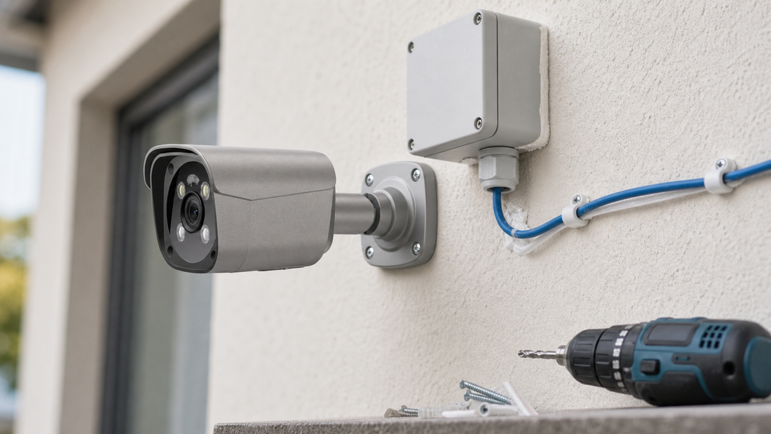QuarkView CCTV installation mistakes guide showing corrected security camera mounting and cabling