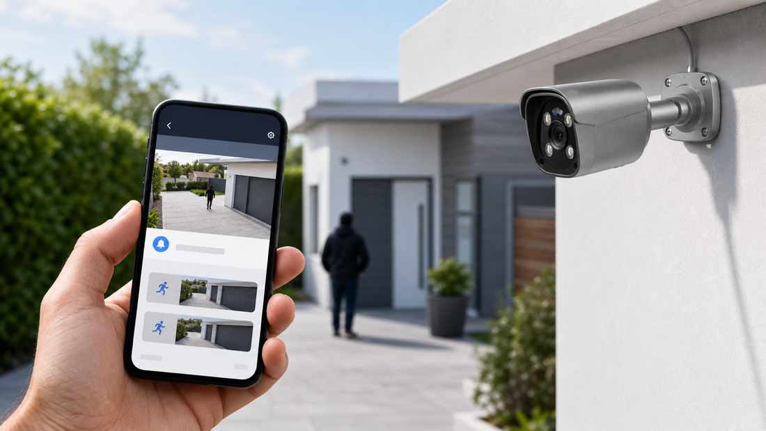 QuarkView smart motion alerts from security camera surveillance on a mobile monitoring screen