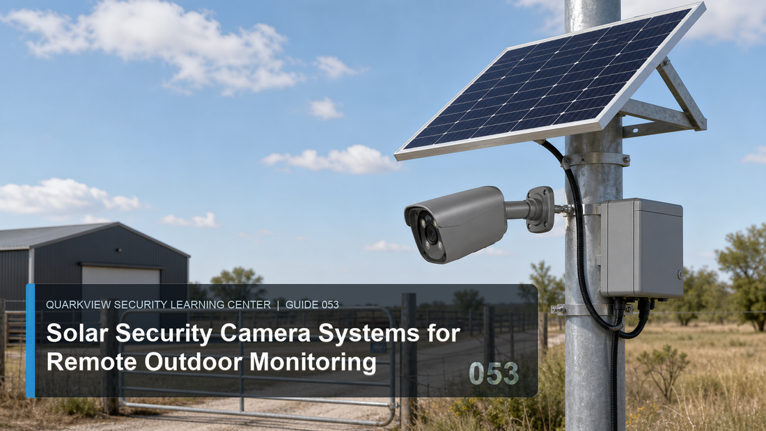QuarkView solar security camera system for remote gate and rural perimeter monitoring