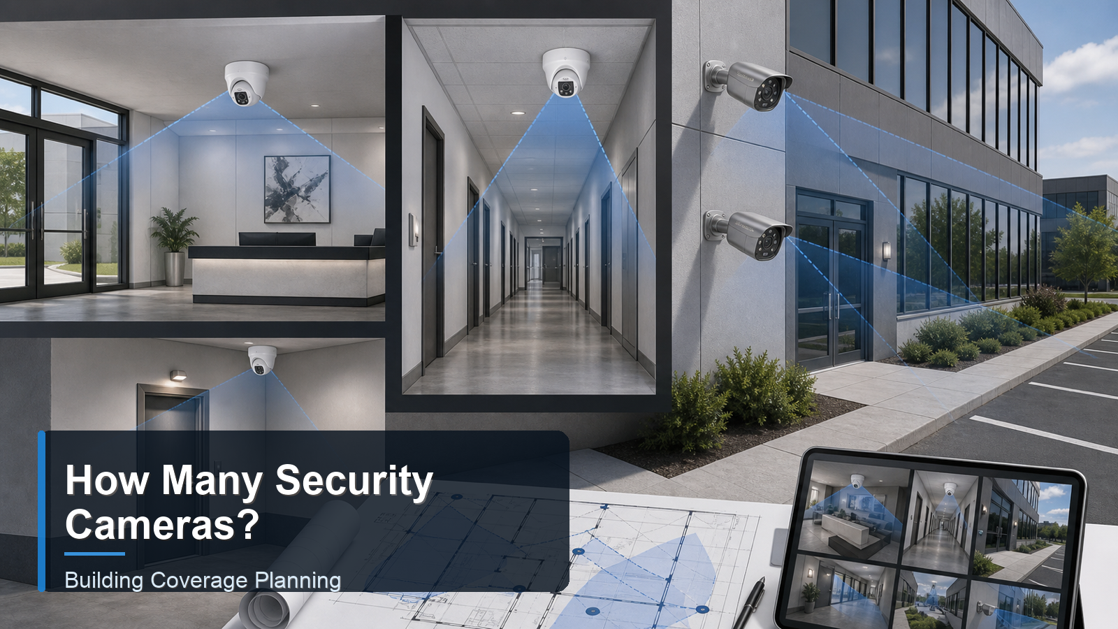 QuarkView building security camera count and coverage planning scene