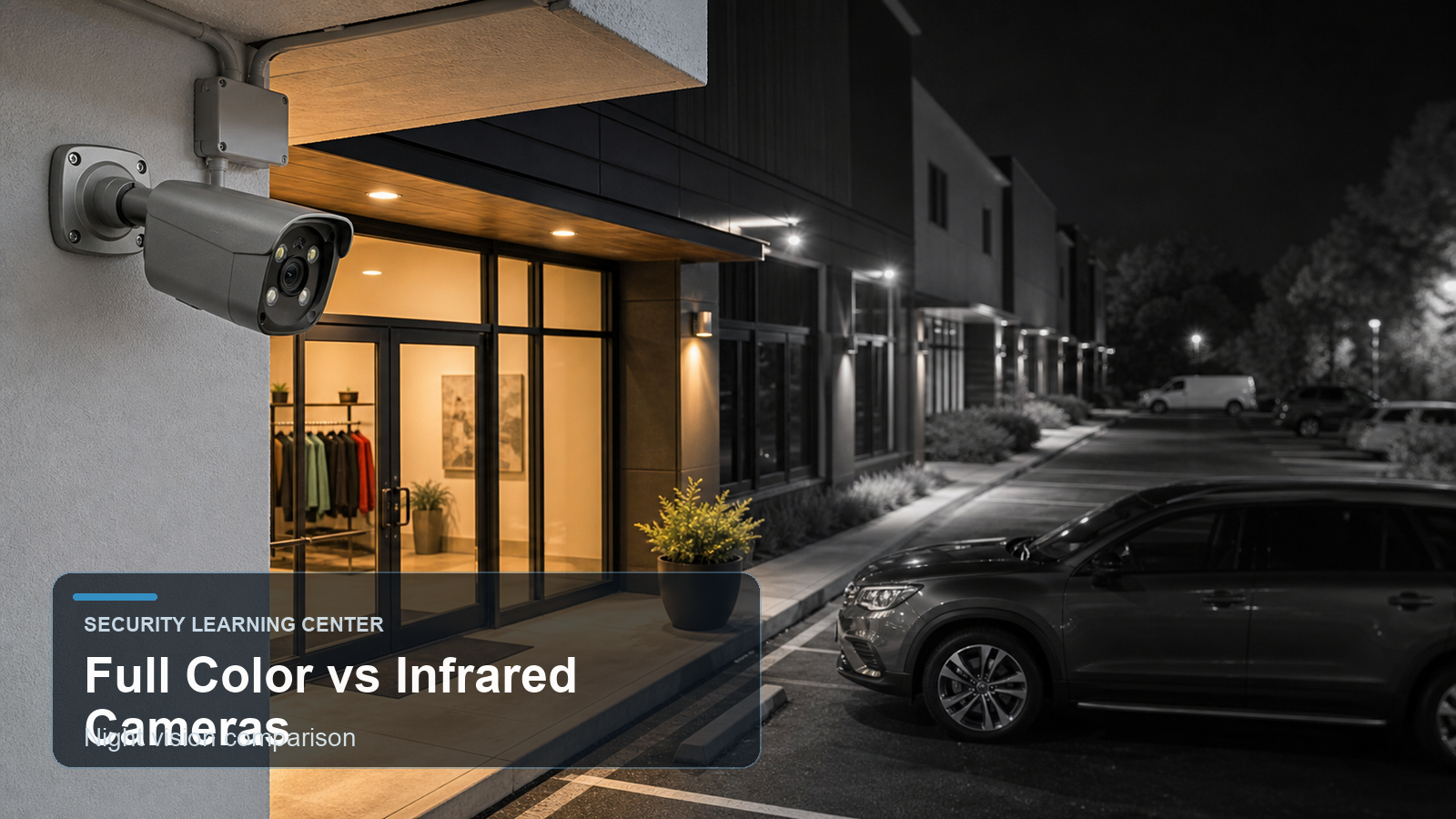 QuarkView full color vs infrared security camera night surveillance comparison