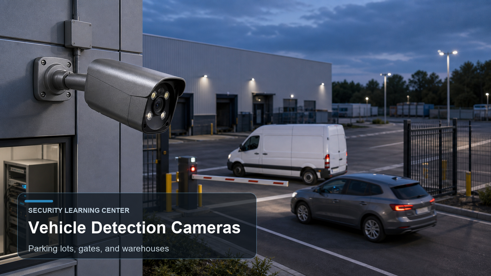 QuarkView vehicle detection security camera for parking lots gates and warehouses