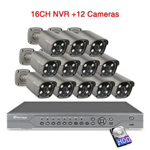 16CH Outdoor PoE AI Camera System with 5MP IP Camera