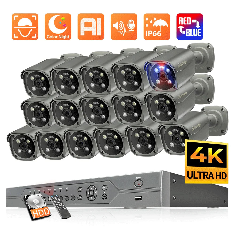4K 16CH PoE Camera System with Alarm Light product image