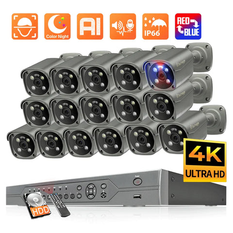 4K 16CH PoE Camera System with Alarm Light product image