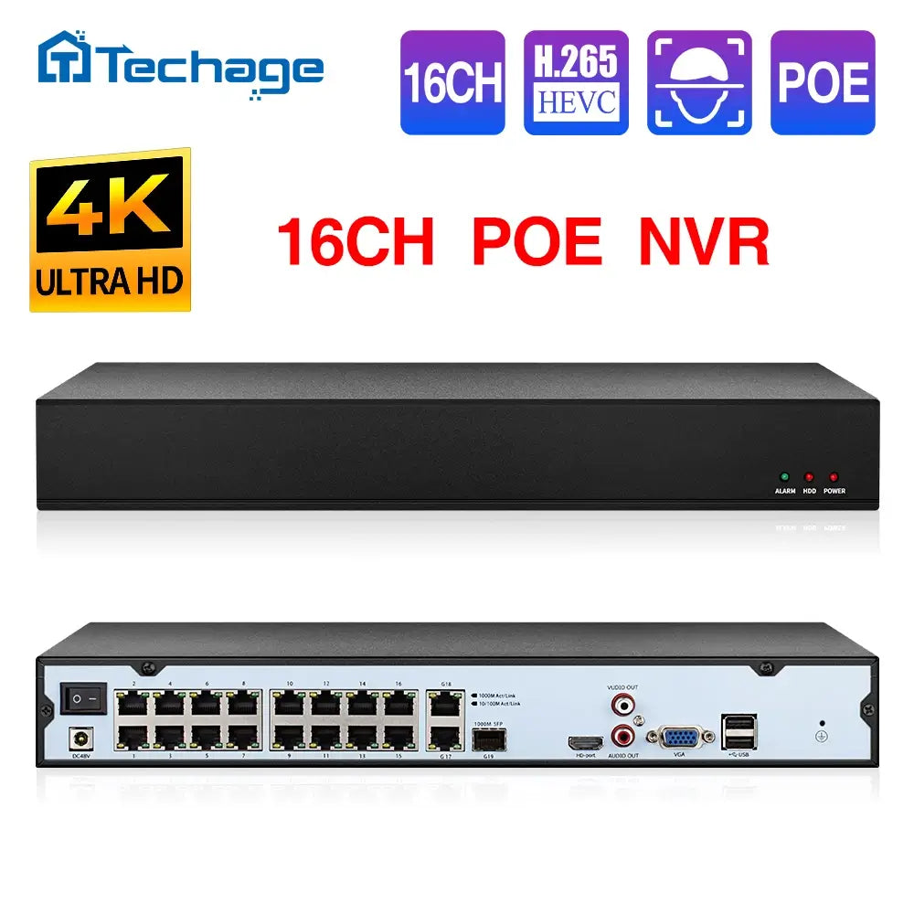 16CH PoE NVR Recorder with 4K Support product image