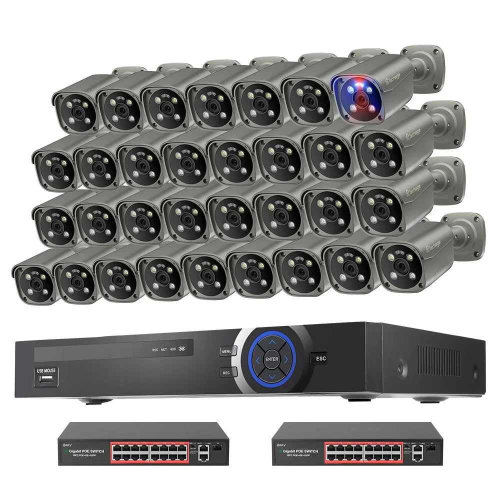 32CH PoE Camera System 8MP PoE Cameras Outdoor