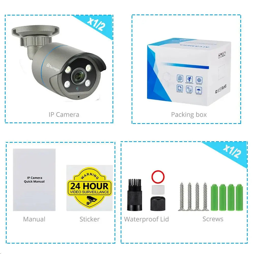 4MP PoE IP Camera Wired Cameras 48V