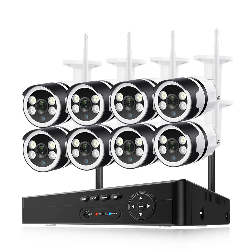 8CH 3MP Wireless Security Camera System for Outdoor / Indoor Use