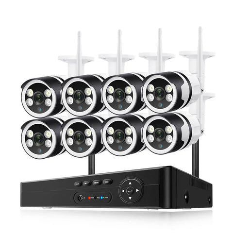 8CH 3MP Wireless Security Camera System for Outdoor / Indoor Use