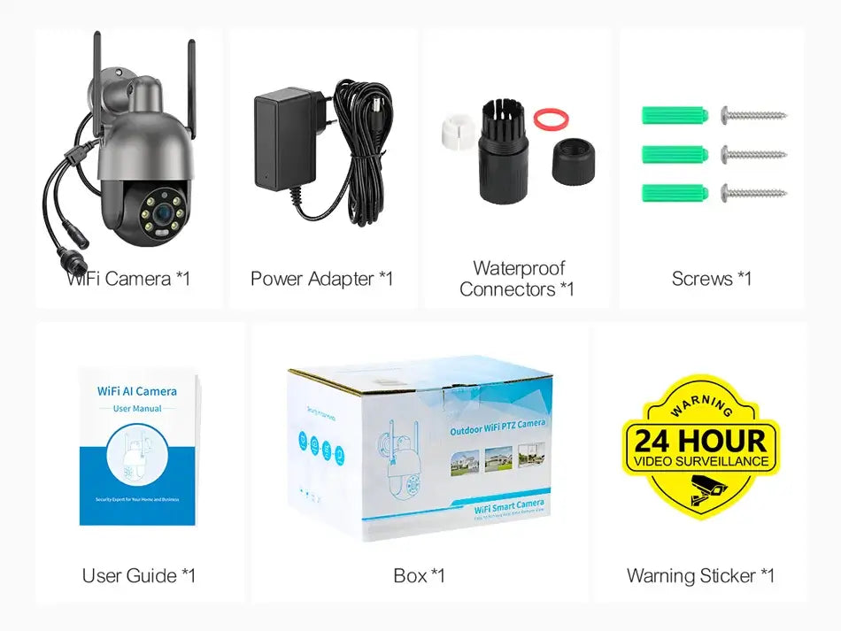 4MP 8MP PT WiFi Camera Gary with Motion Spotlight