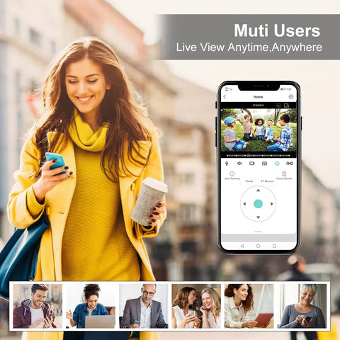 8X WiFi PTZ Security Camera Dual-Lens Auto Tracking