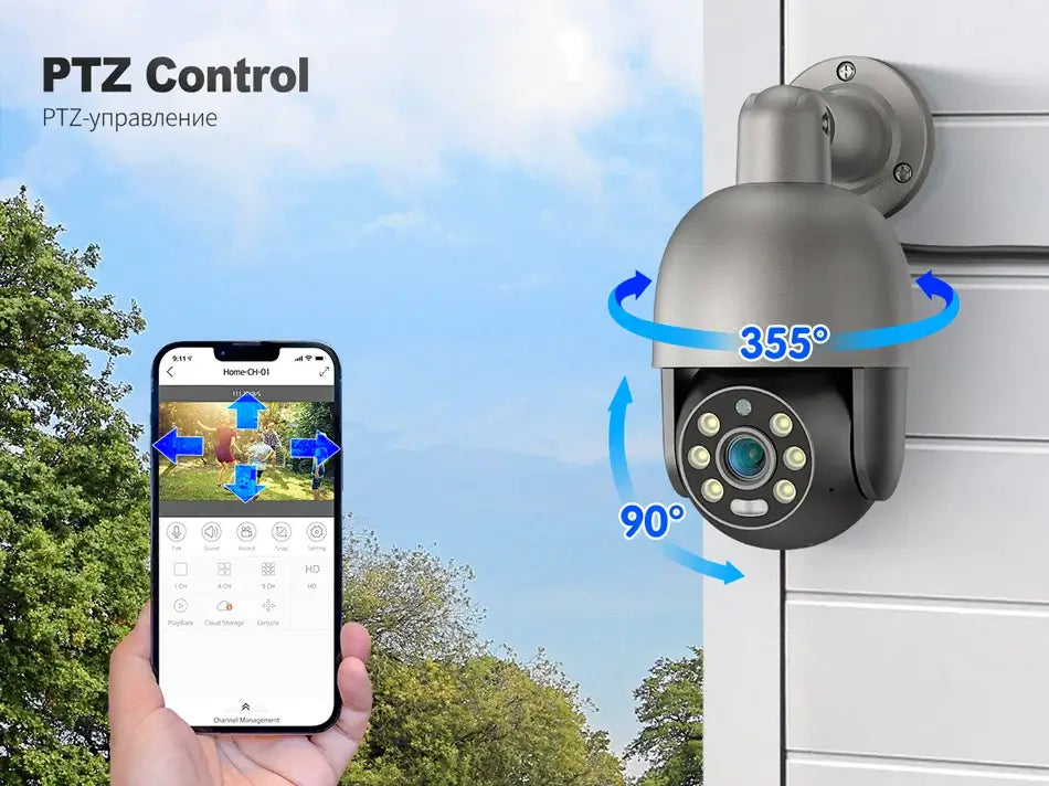 8MP 360° Outdoor PoE Camera System with Pan Control