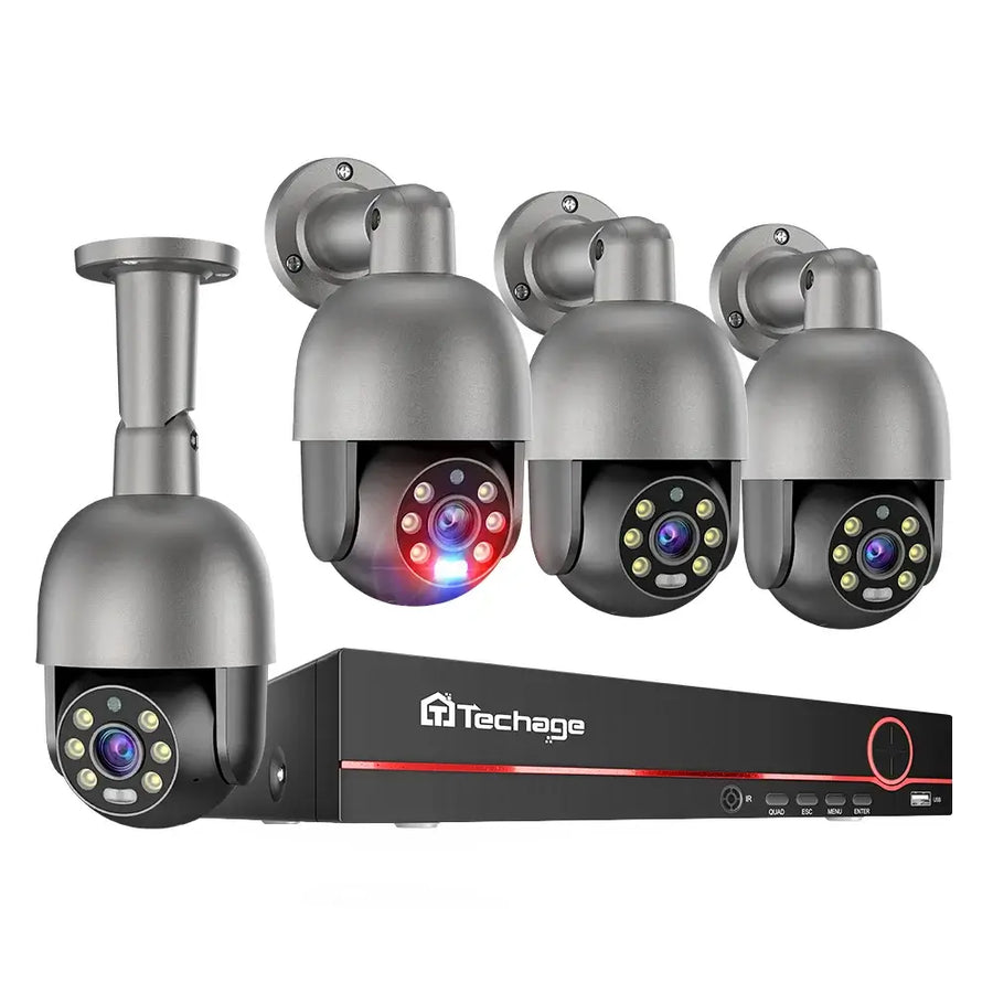 8MP 360° Outdoor PoE Camera System with Pan Control