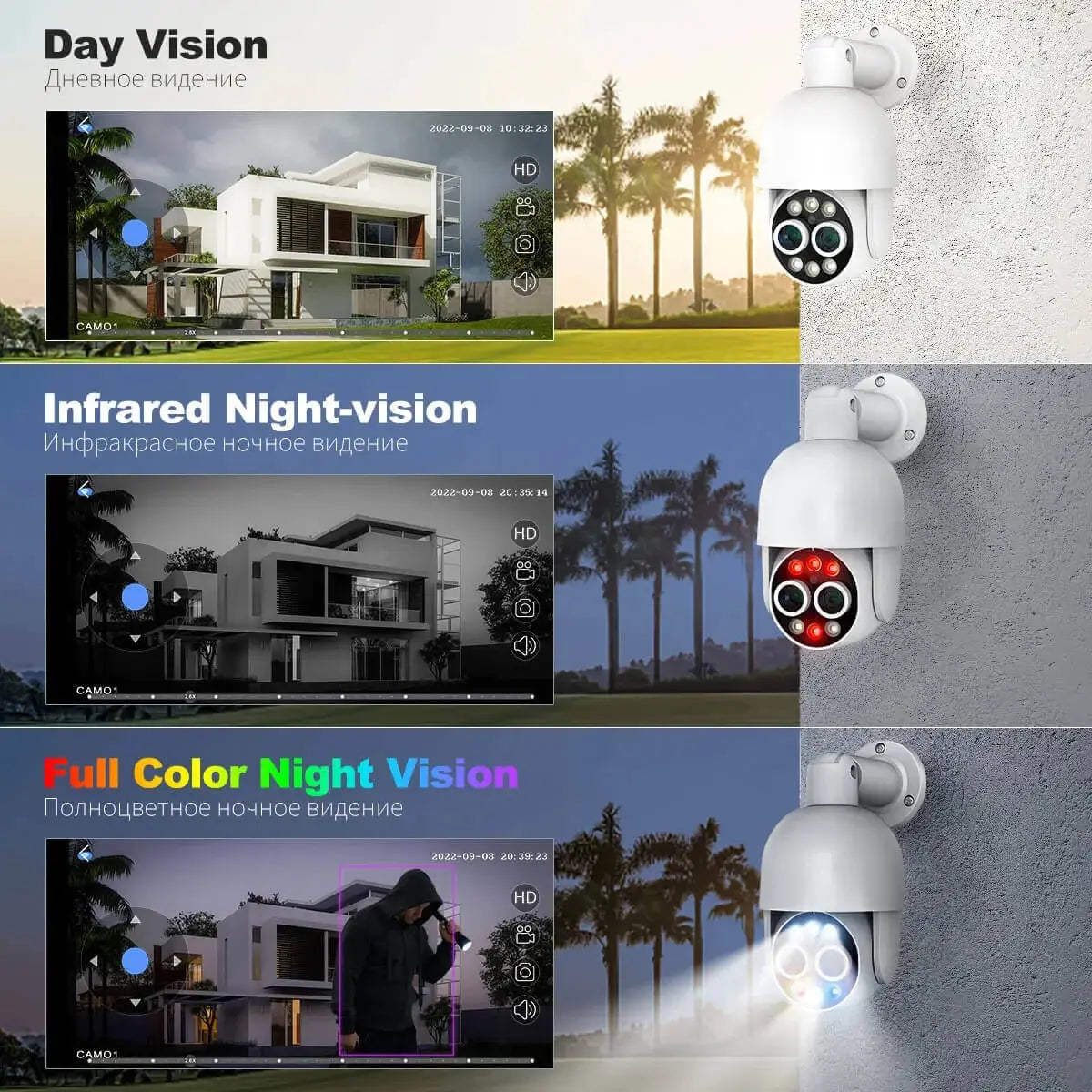 8PCS PTZ PoE Security Camera System + 4K 8CH PoE NVR