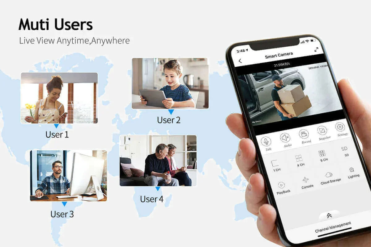 4MP Dual Lens WiFi IP Camera 180° Wide Angle with Color Night Vision