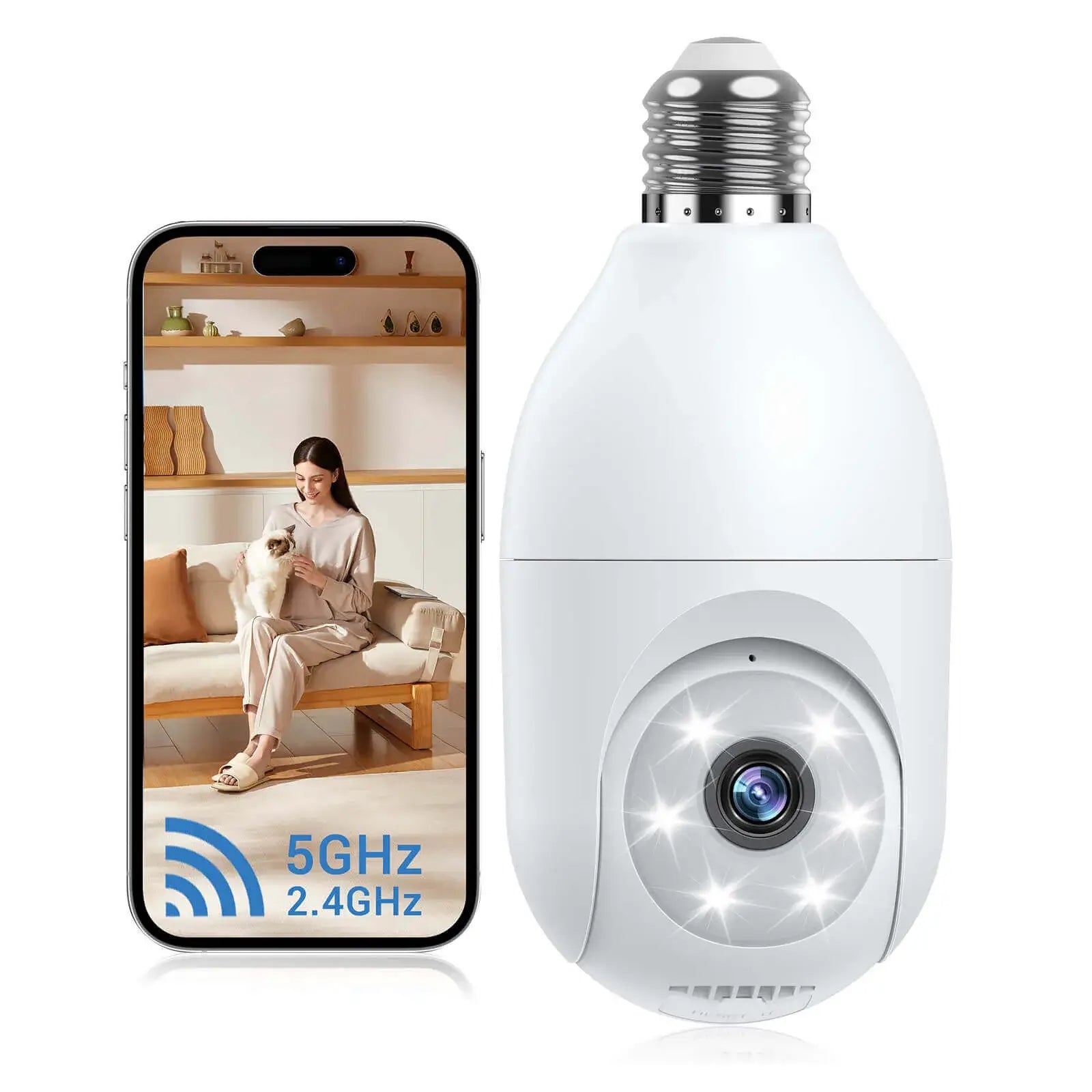 Tuya 2MP Light Bulb Camera with Full-Color Night Vision