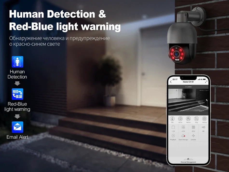 8MP 360° Outdoor PoE Camera System with Pan Control product detail