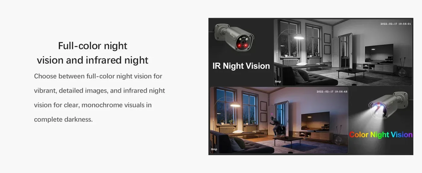 4K 8MP Security PoE IP Camera with Red and Blue Light product detail
